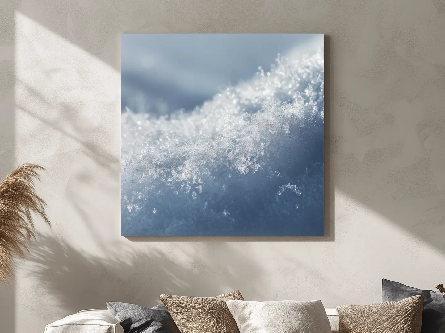 Sparkling Snowflake Ice Crystal Macro - Minimalist Winter Nature Wall Art