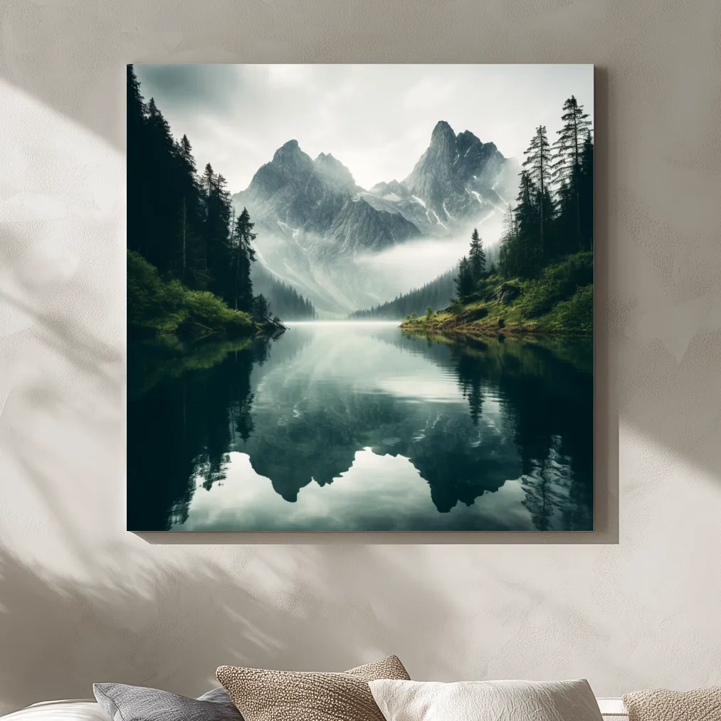 Photographic art, morning mountain mist