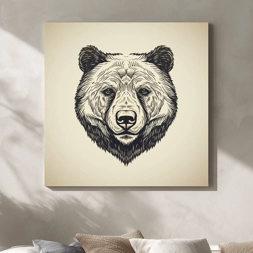 Simple minimal illustration of a bear head