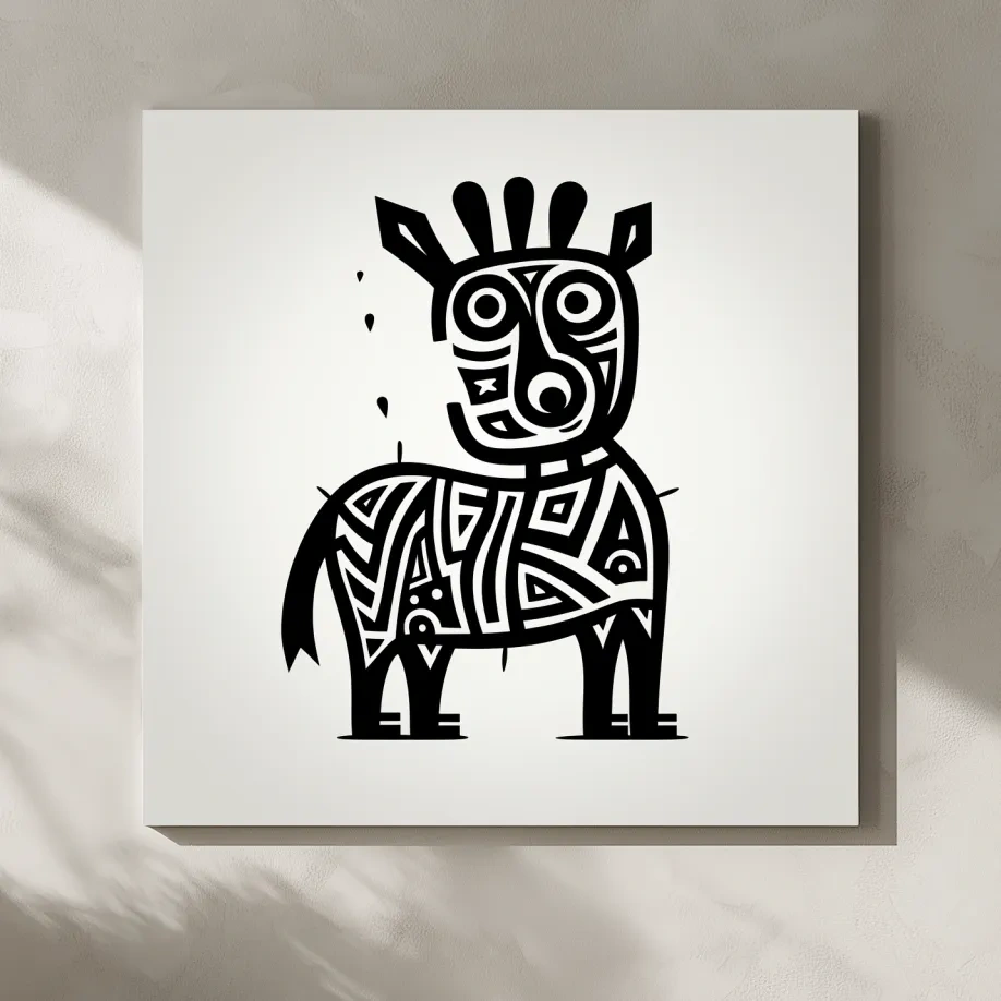 Simple doodle art, a quirky cartoon deer outline