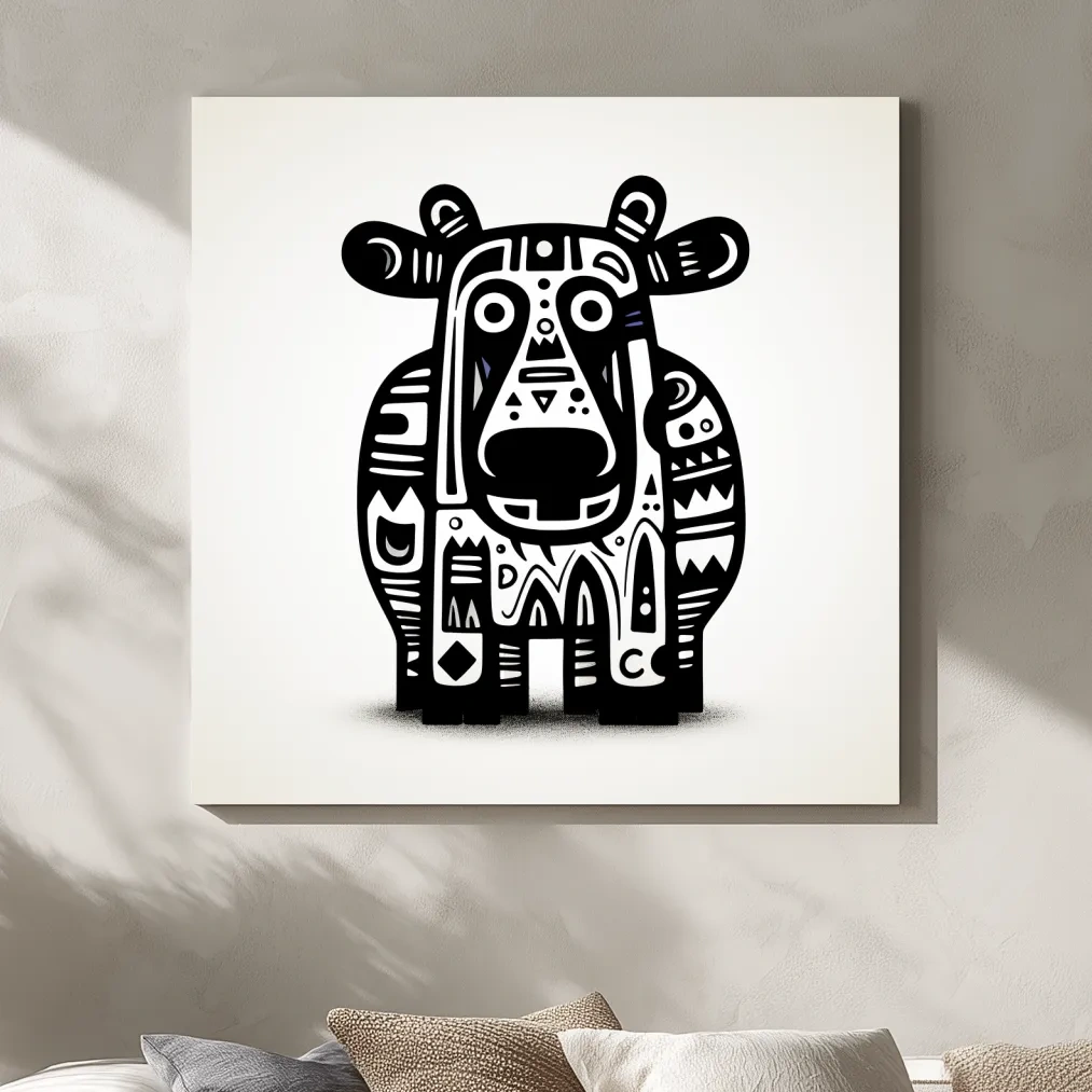 Quirky cartoon doodle art, a moose character illustration