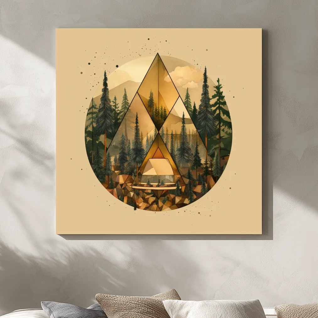 Cabin in the forest, elegant rustic wall art