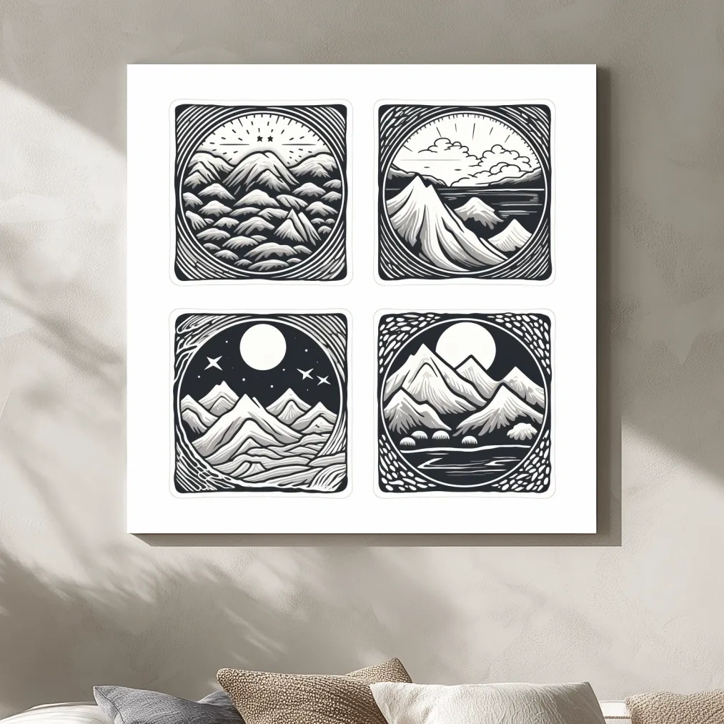 Alpine mountain vector illustration artwork