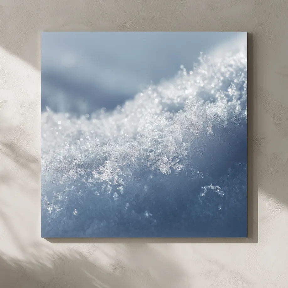 Sparkling Snowflake Ice Crystal Macro - Minimalist Winter Nature Wall Art