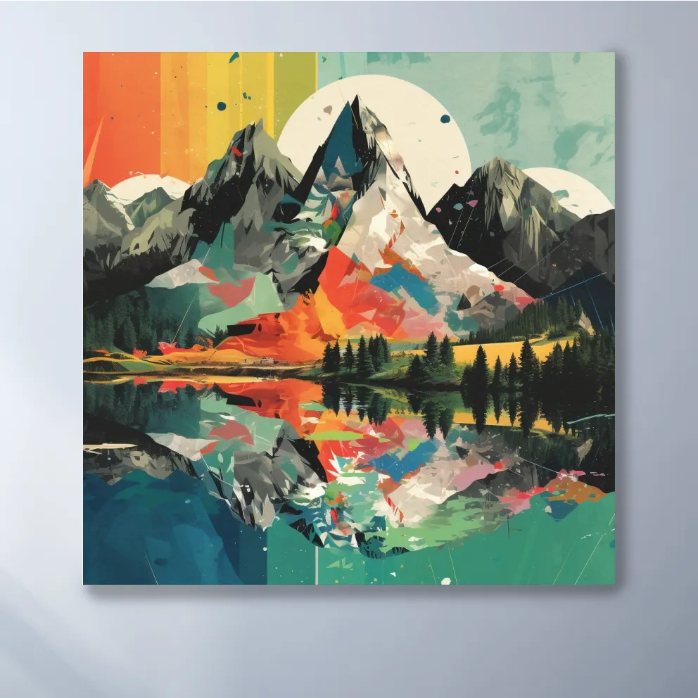 Abstract minimal art of mountain scenery