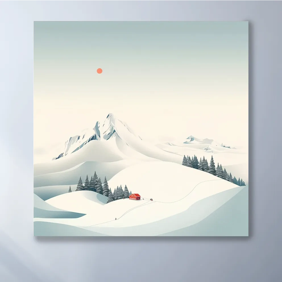 Minimalist art, a tiny ski resort