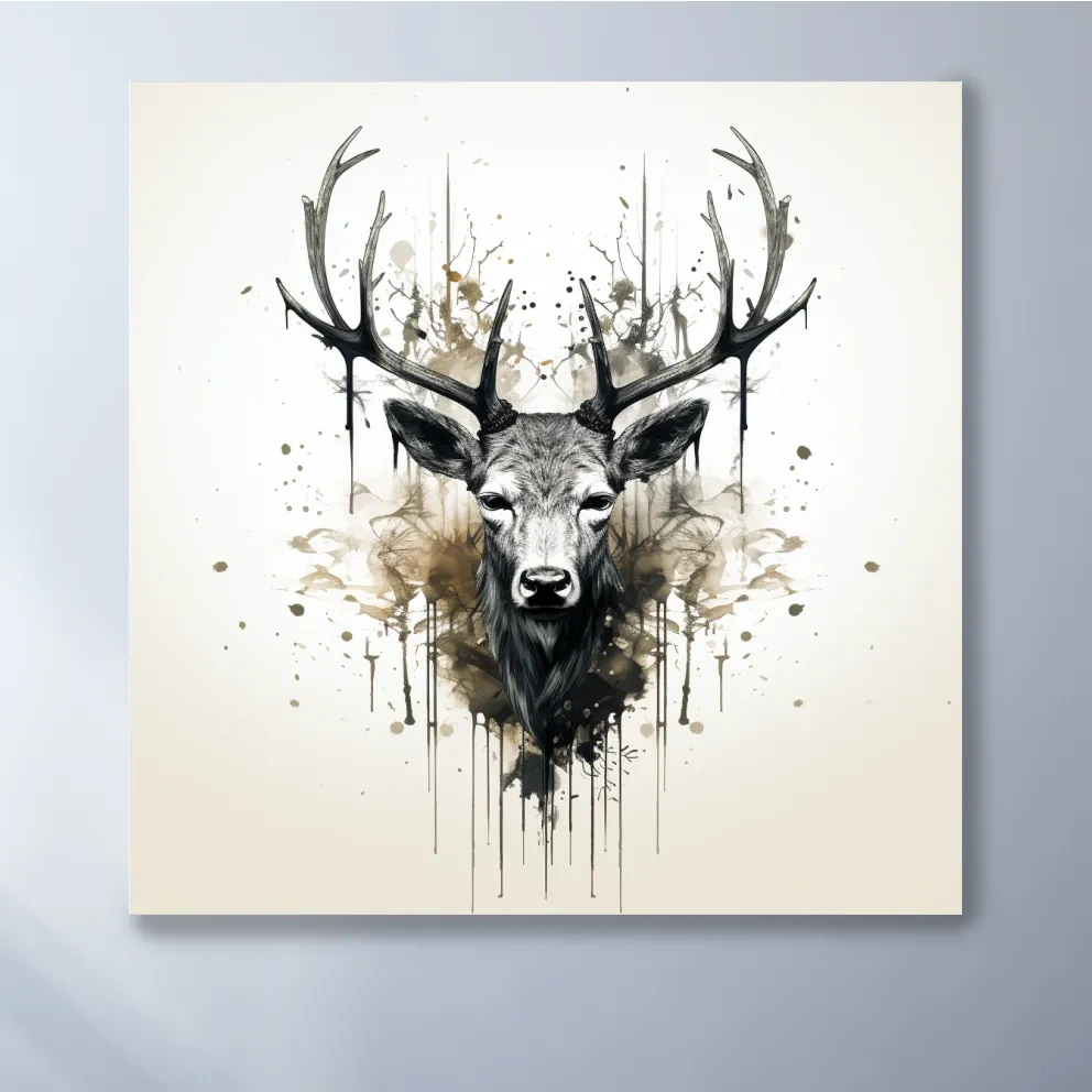 Rorschach art inkblot illustration of a deers head