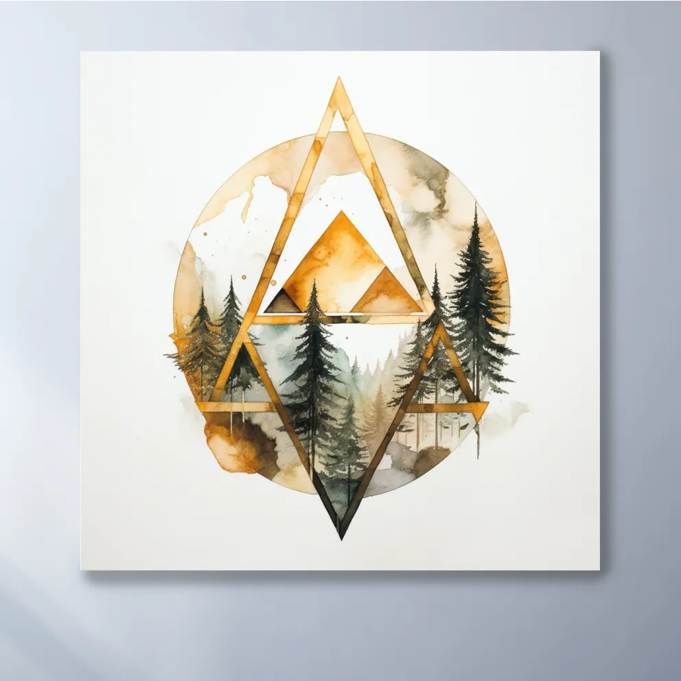 Rustic elegant abstract golden forest art