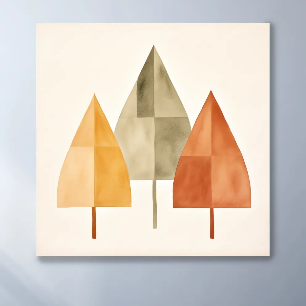 Minimal boho art, rustic trees