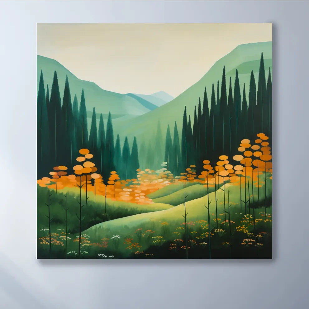 Storybook illustration, flowers in the alpine meadows