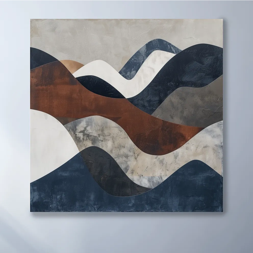 Modern abstract art, rolling mountain patterns wall art painting