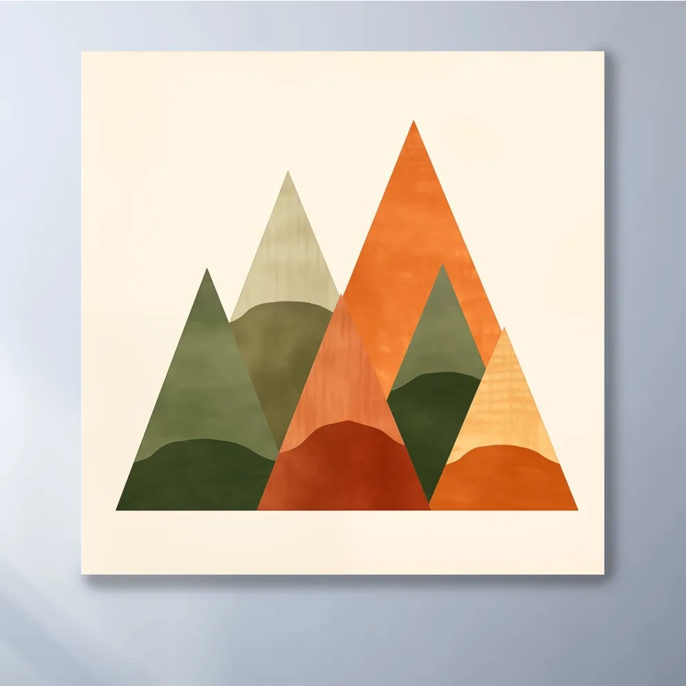 Rustic boho geometic mountain art illustration
