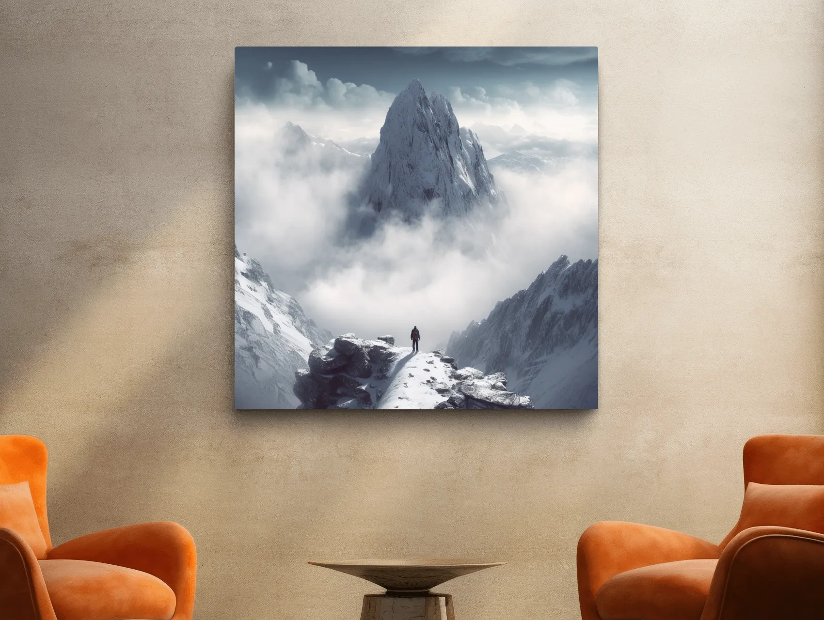 Epic Snowy Mountain Peak Above Clouds - Cinematic Alpine Landscape Wall Art