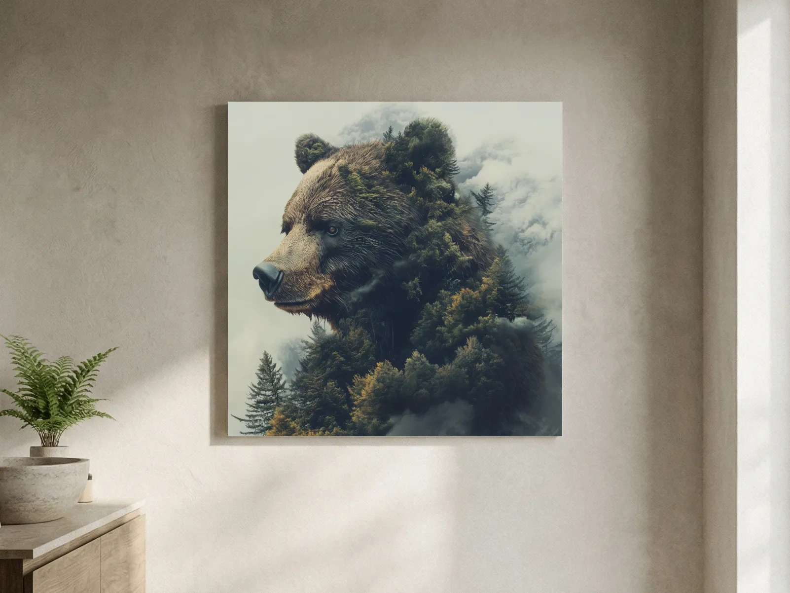 Surreal Grizzly Bear Forest - Wildlife Nature Wall Art