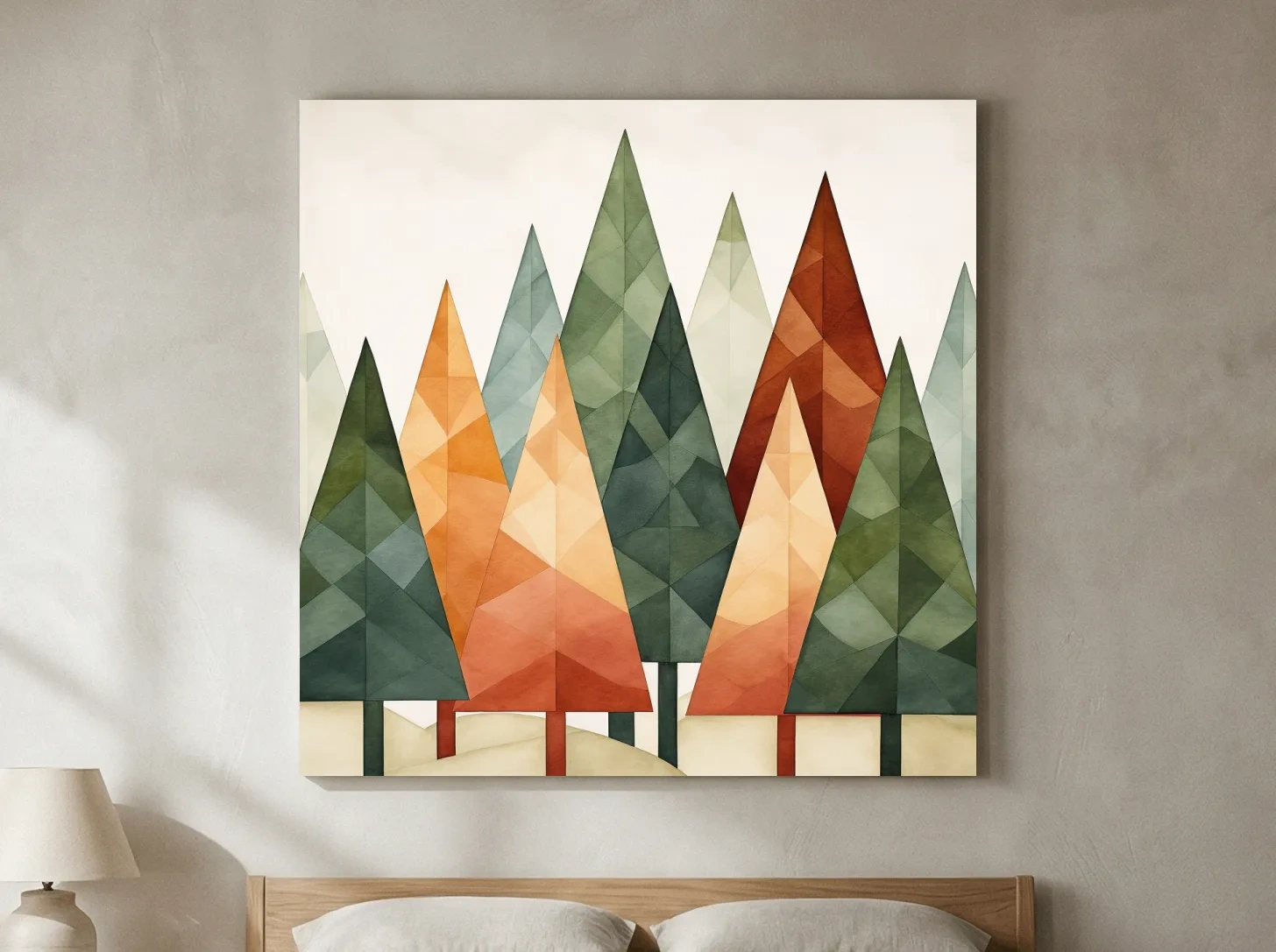 Rustic Watercolor Pine Forest - Scandinavian Nature Wall Art
