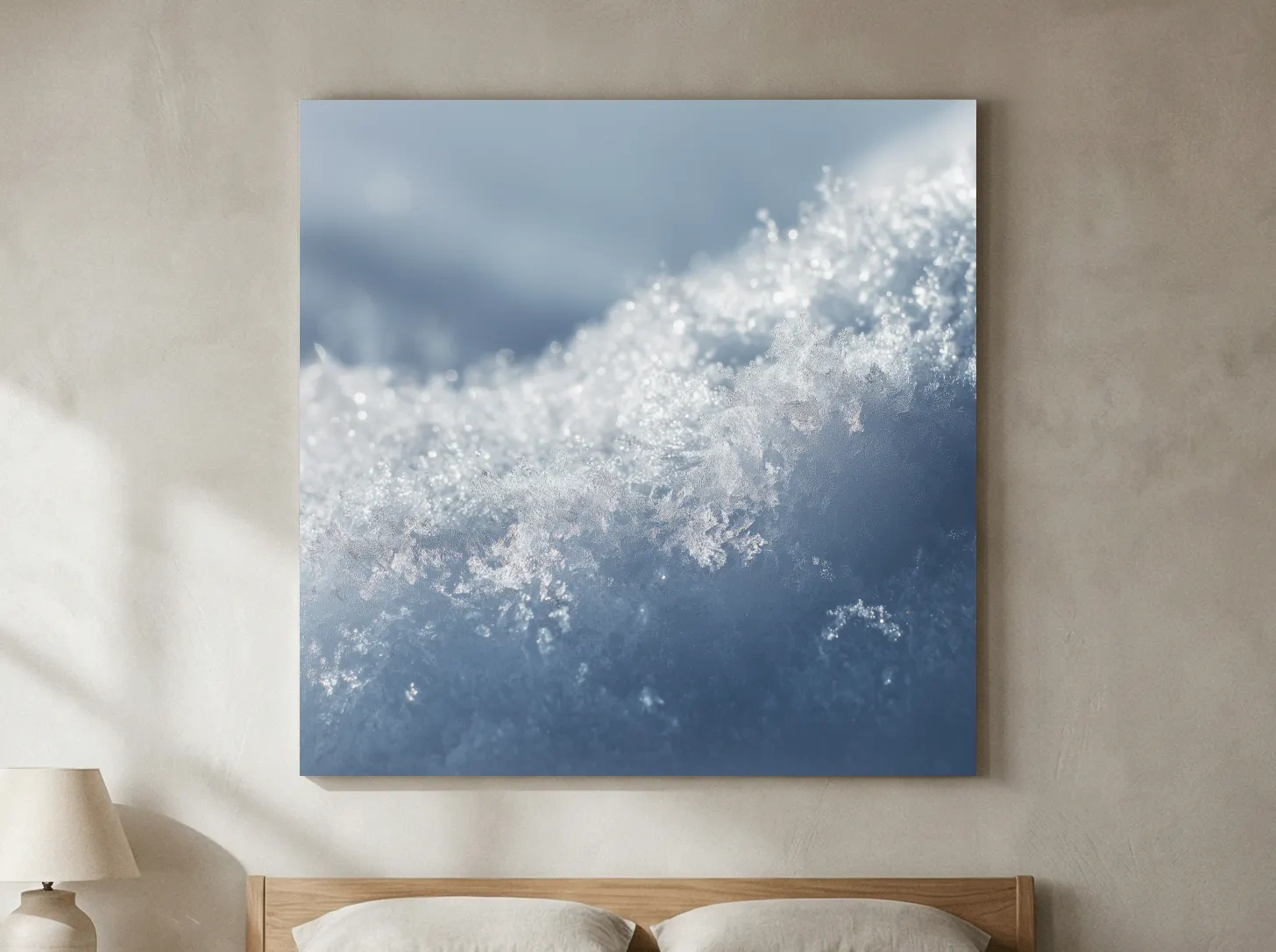 Sparkling Snowflake Ice Crystal Macro - Minimalist Winter Nature Wall Art