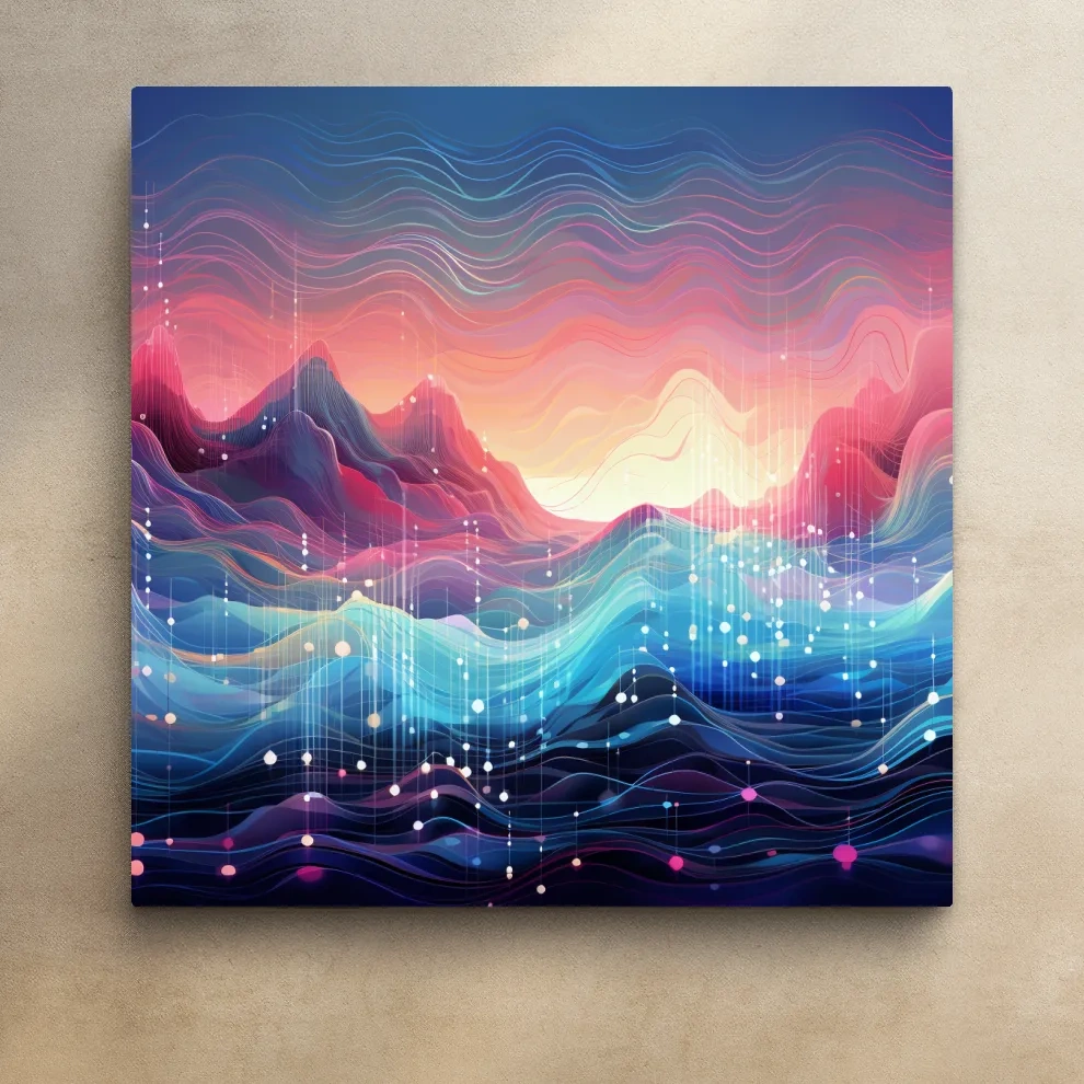 Funky colorful soundwave mountain patterns