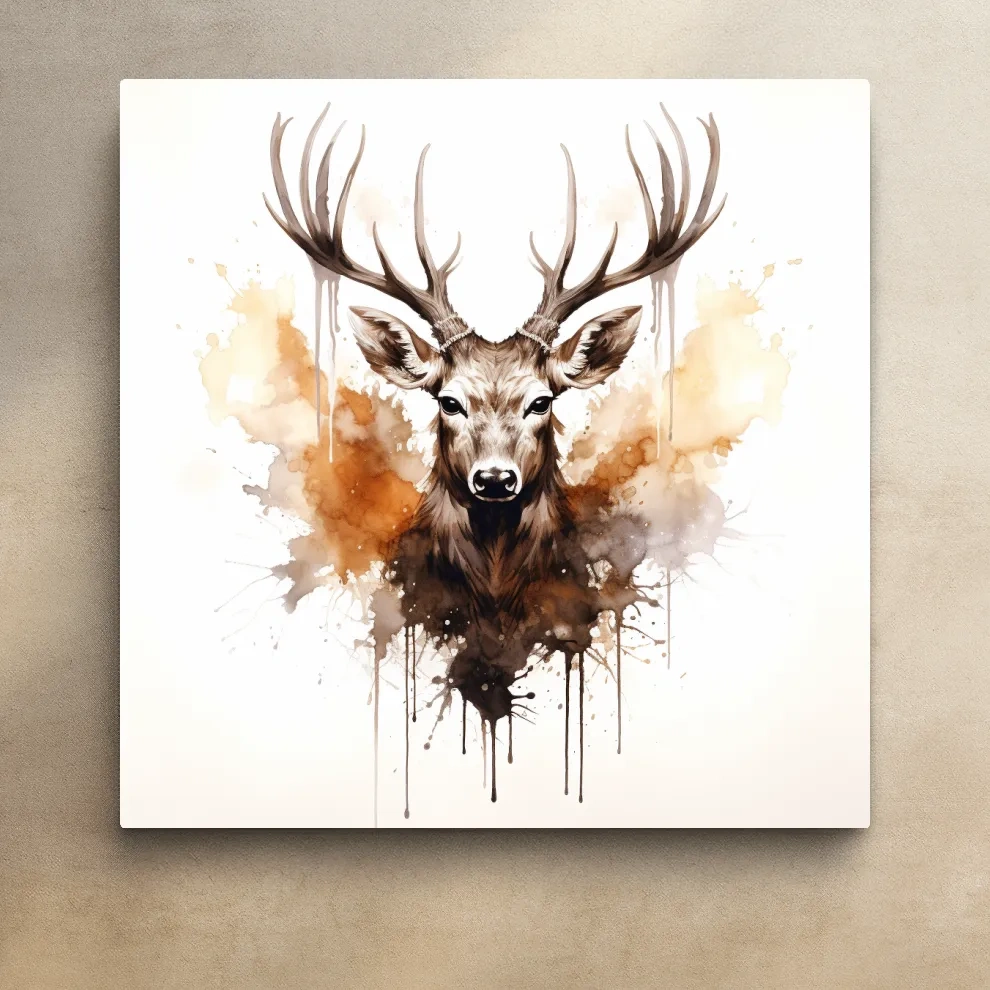 Rorschach art inkblot painting of a deers head