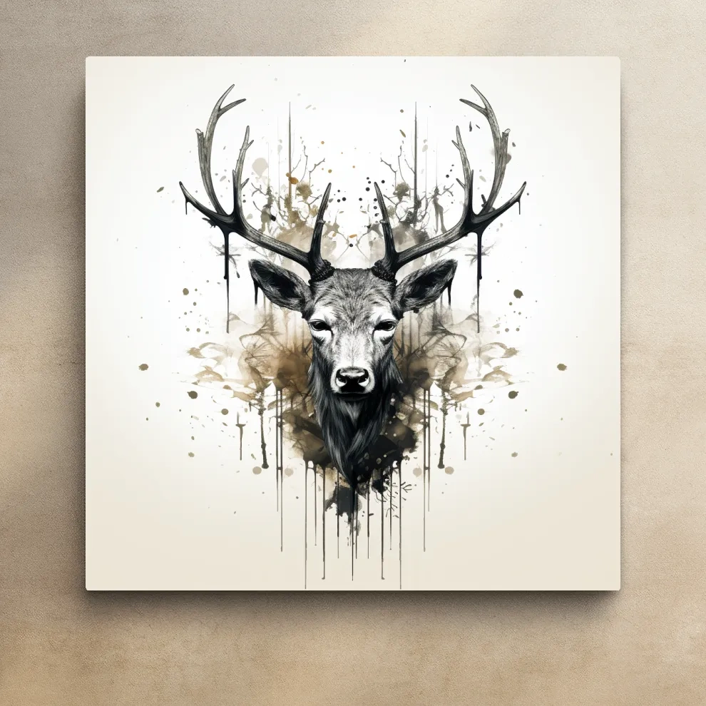 Rorschach art inkblot illustration of a deers head