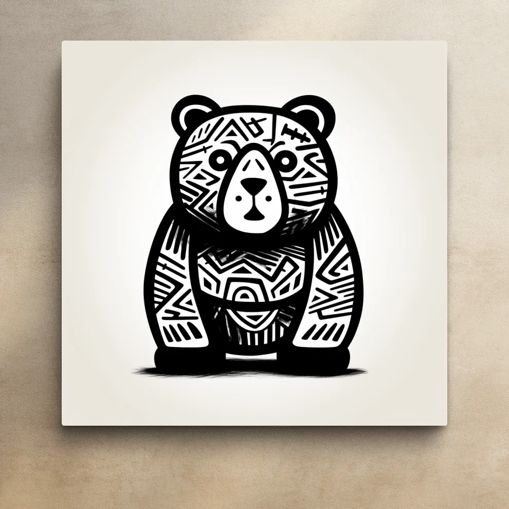 A cartoon bear, quirky doodle art illustration