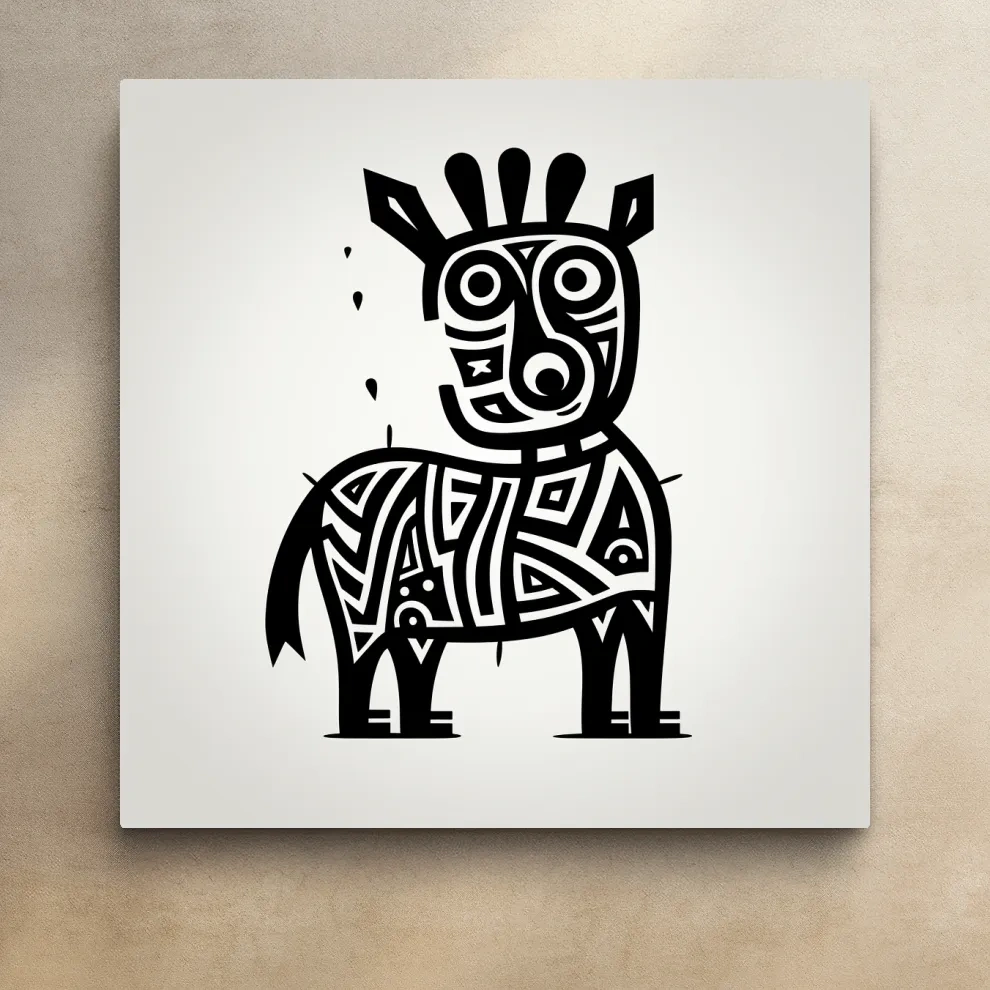 Simple doodle art, a quirky cartoon deer outline