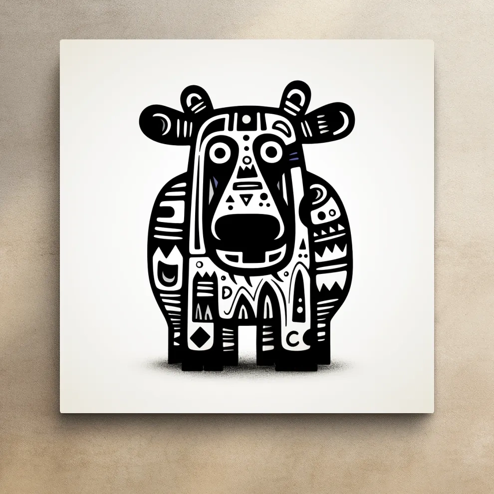 Quirky cartoon doodle art, a moose character illustration