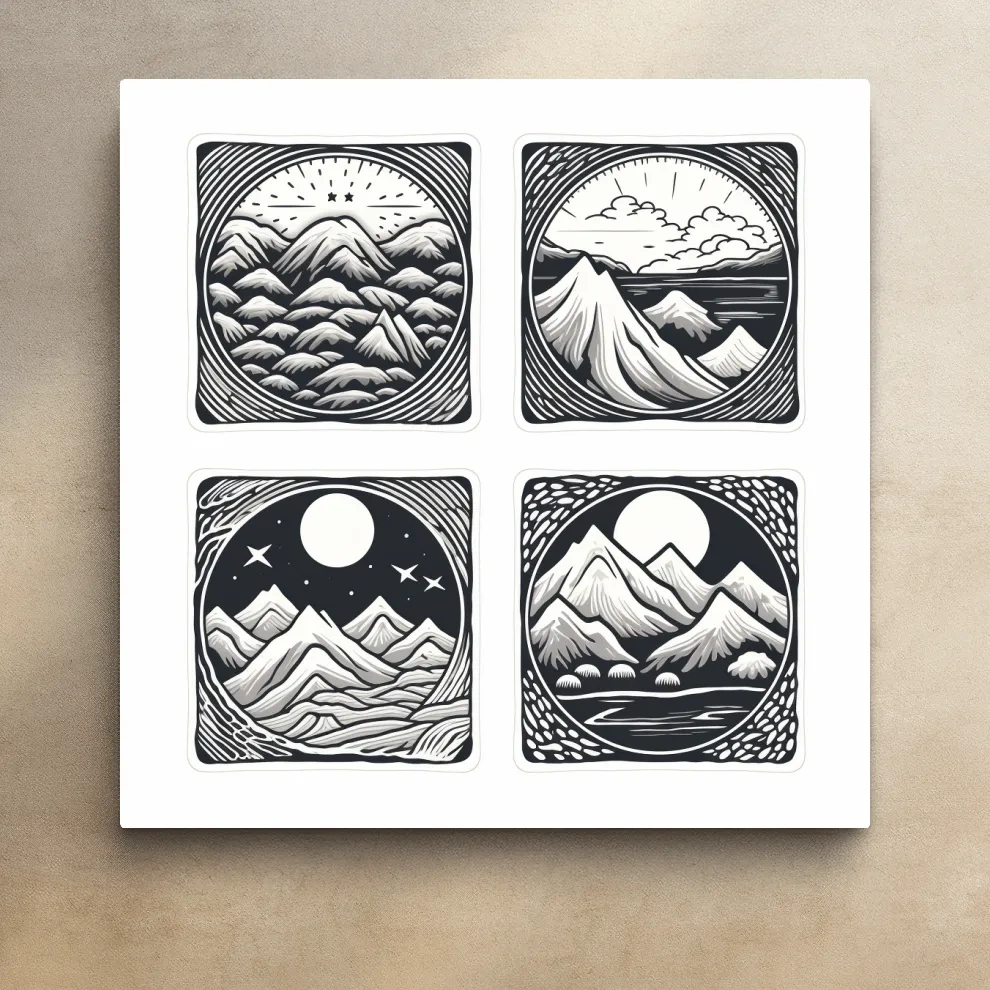 Alpine mountain vector illustration artwork