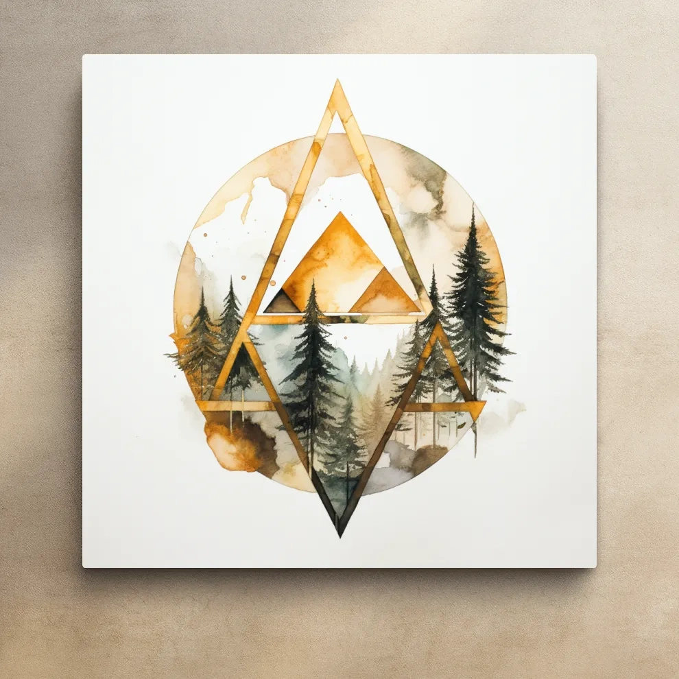Rustic elegant abstract golden forest art