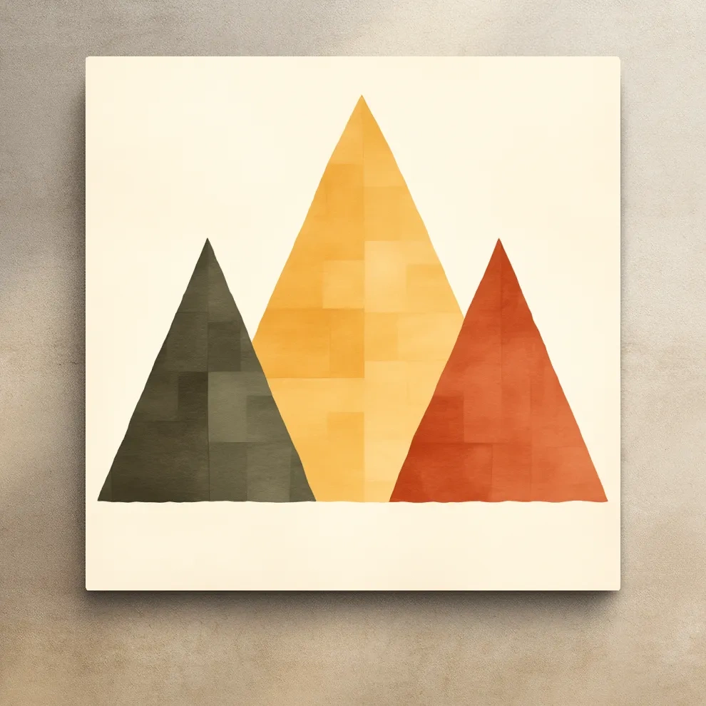 Minimal geometic mountain art, rustic boho style illustration