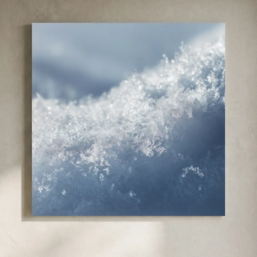 Sparkling Snowflake Ice Crystal Macro - Minimalist Winter Nature Wall Art