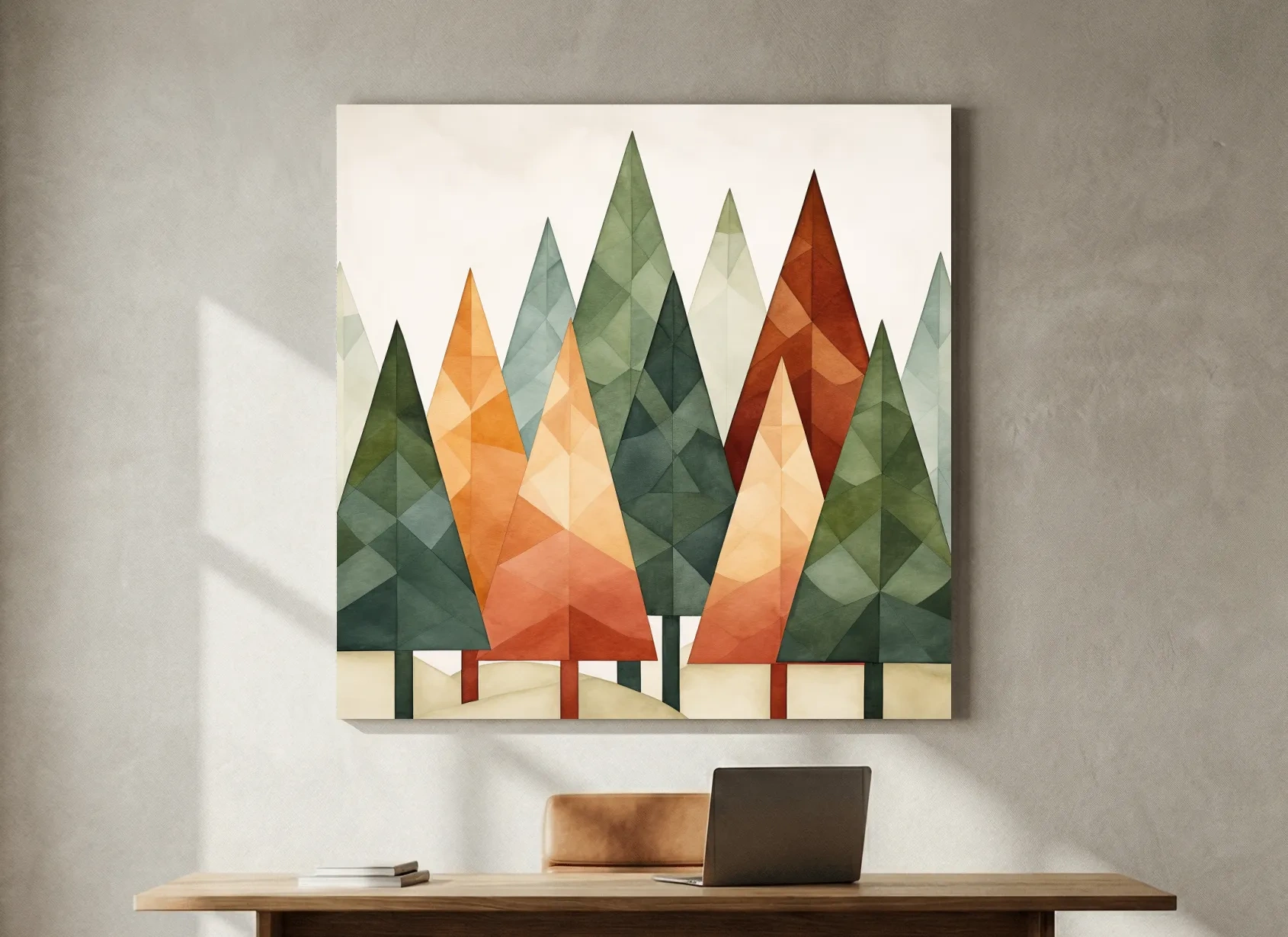 Rustic Watercolor Pine Forest - Scandinavian Nature Wall Art