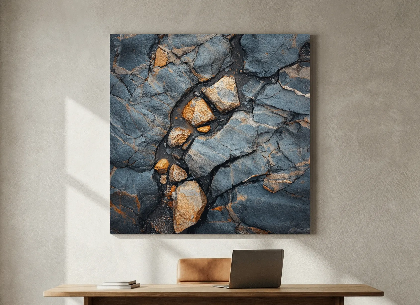 Rustic Slate Stone Artwork - Natural Elements Wall Art