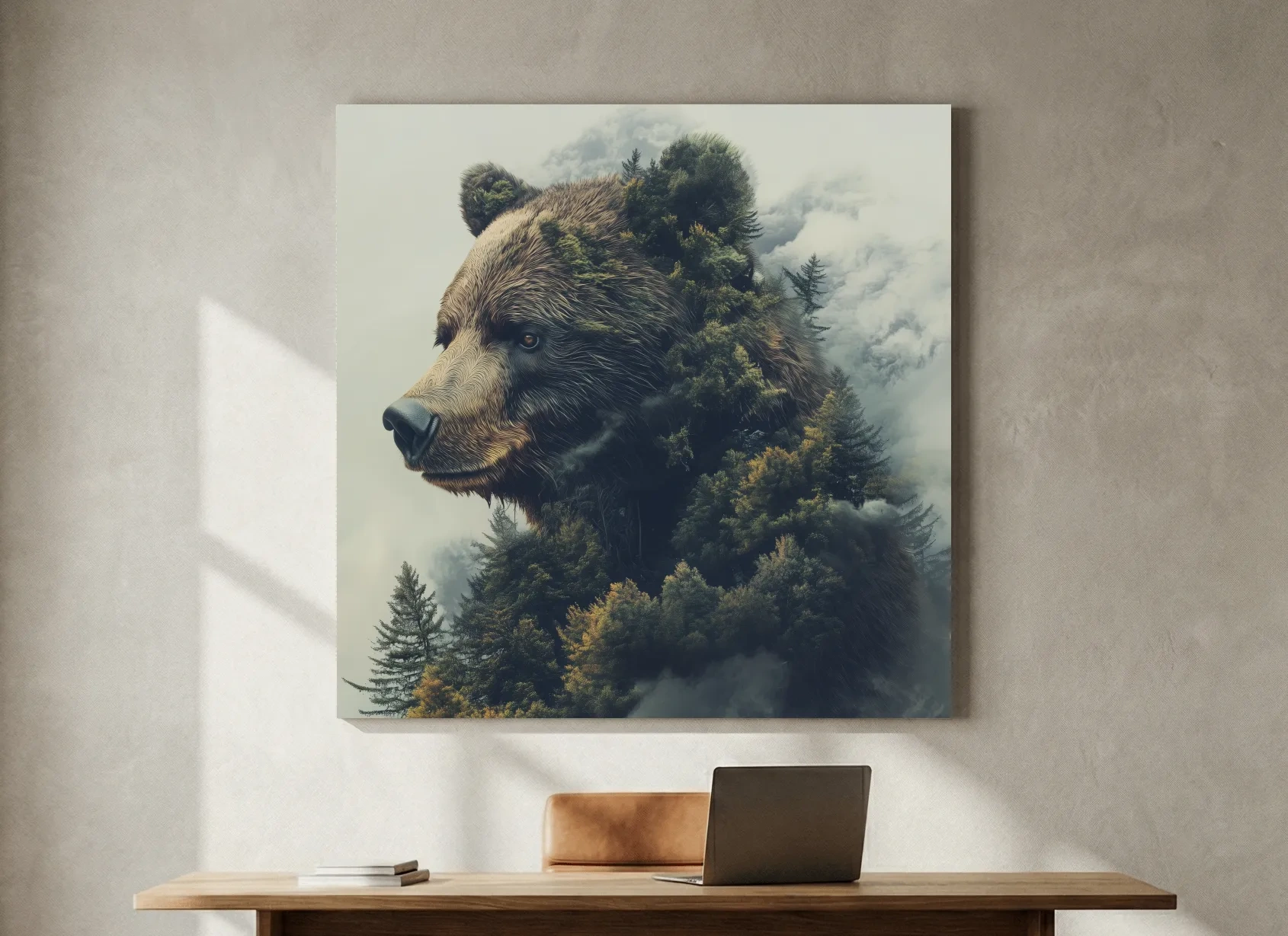 Surreal Grizzly Bear Forest - Wildlife Nature Wall Art