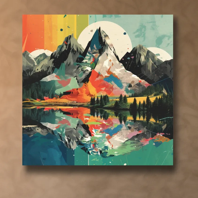 Abstract minimal art of mountain scenery