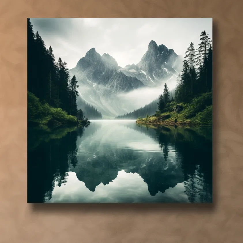 Photographic art, morning mountain mist