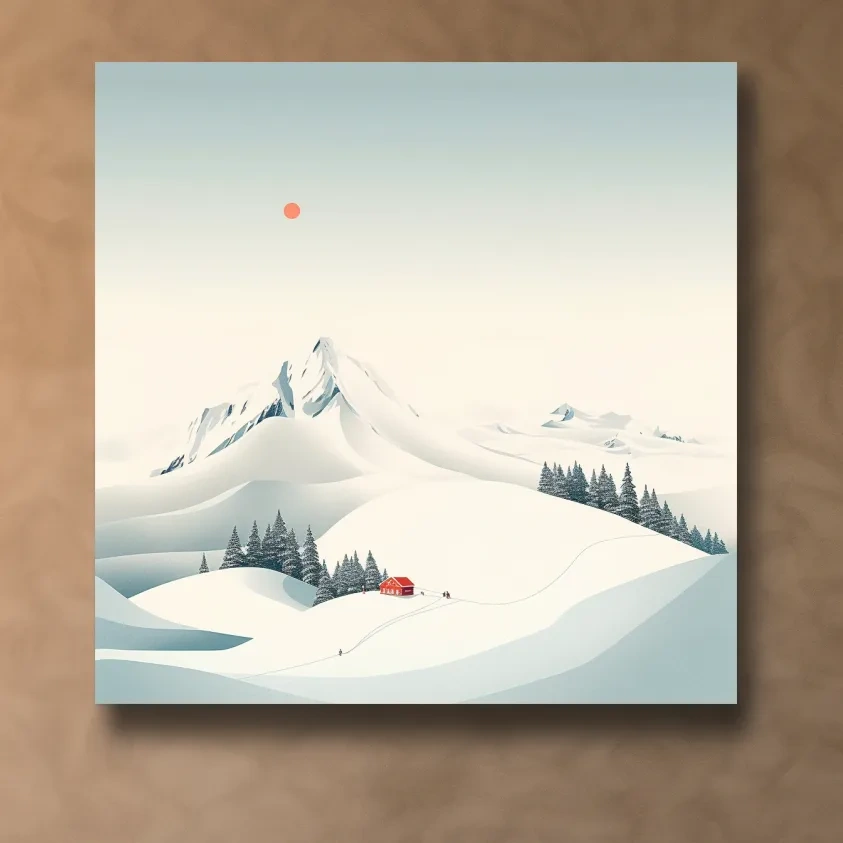 Minimalist art, a tiny ski resort