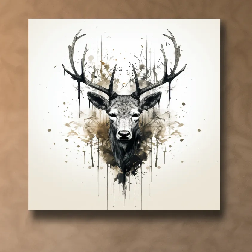 Rorschach art inkblot illustration of a deers head