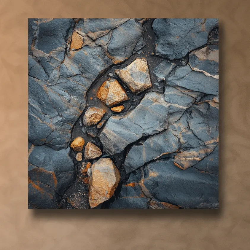 Natural rock and stone artwork, natural elements textured rustic wall art