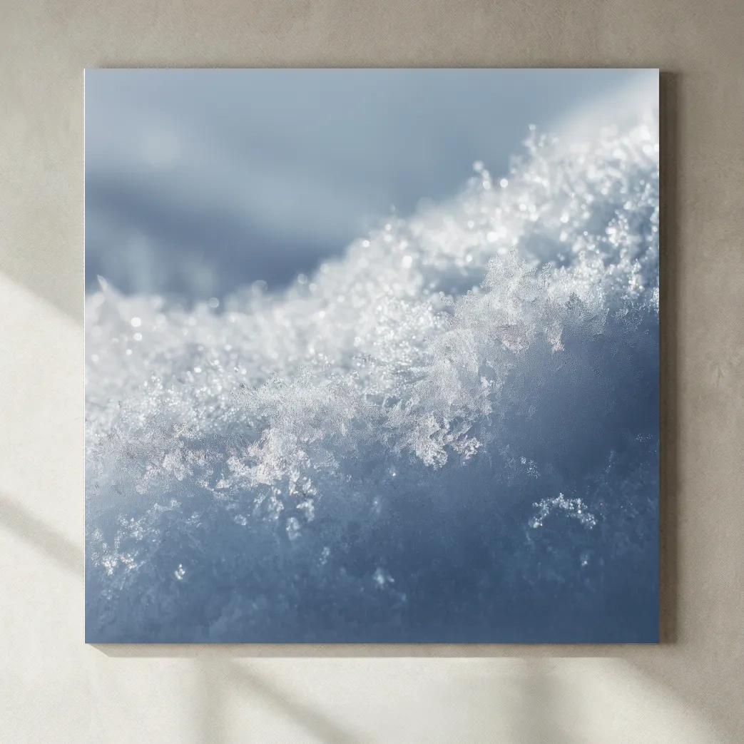 Sparkling Snowflake Ice Crystal Macro - Minimalist Winter Nature Wall Art