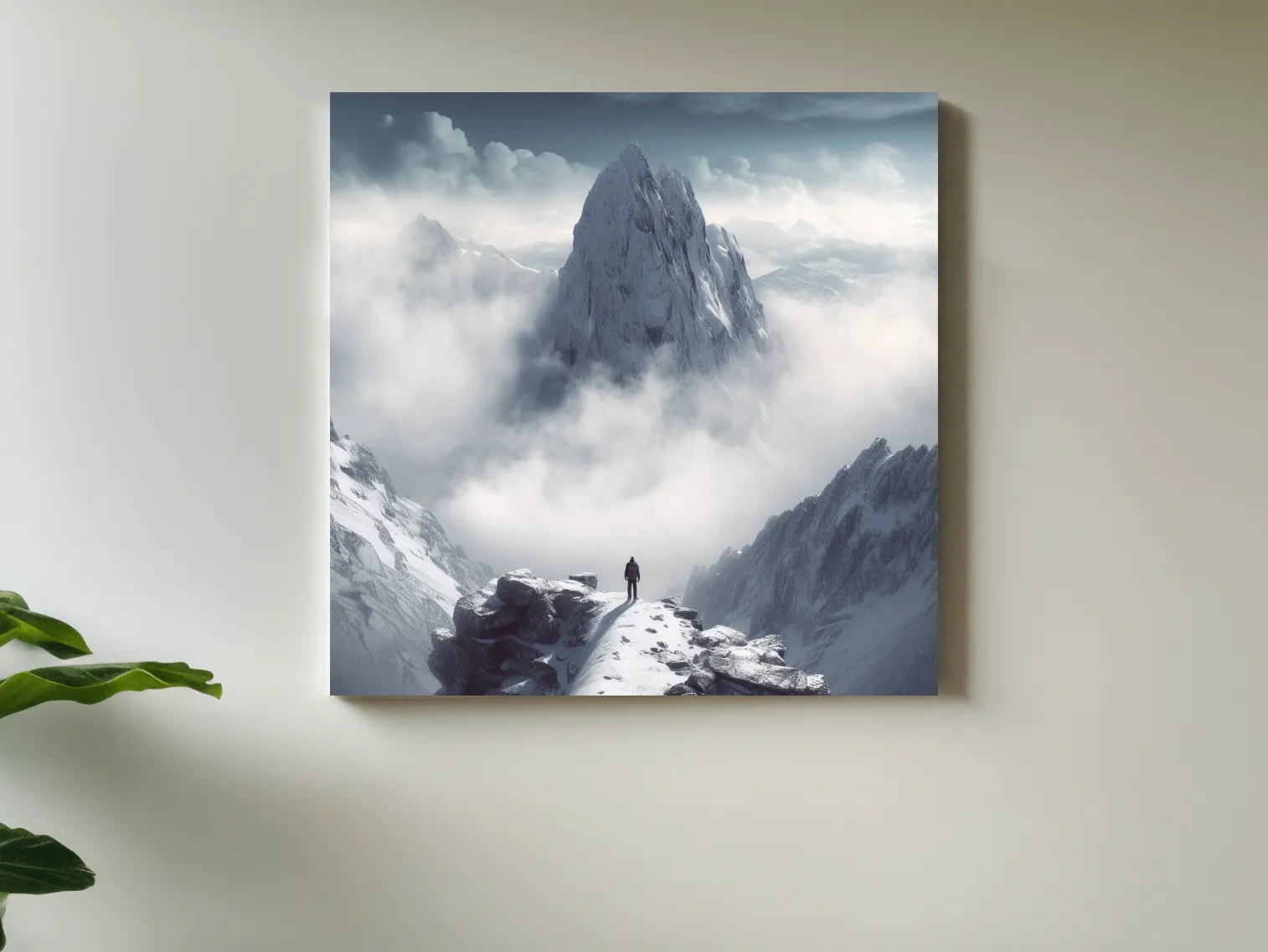 Epic Snowy Mountain Peak Above Clouds - Cinematic Alpine Landscape Wall Art