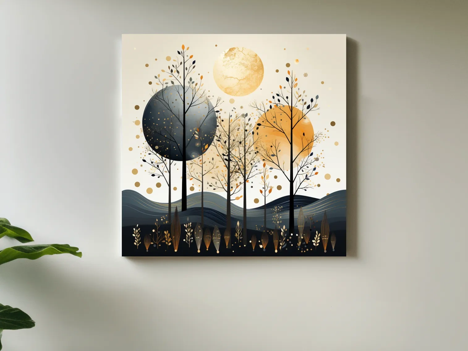 Chic Boho Tree Forest Landscape - Surreal Modern Wall Art