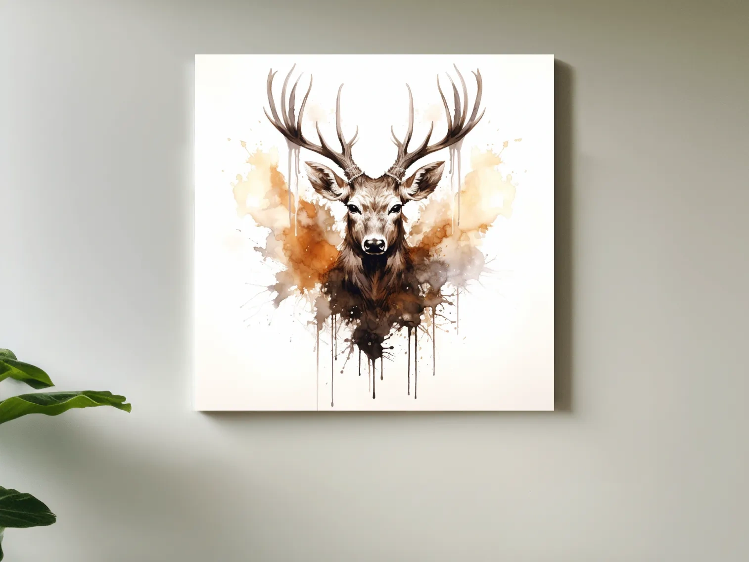 Rorschach art inkblot painting of a deers head