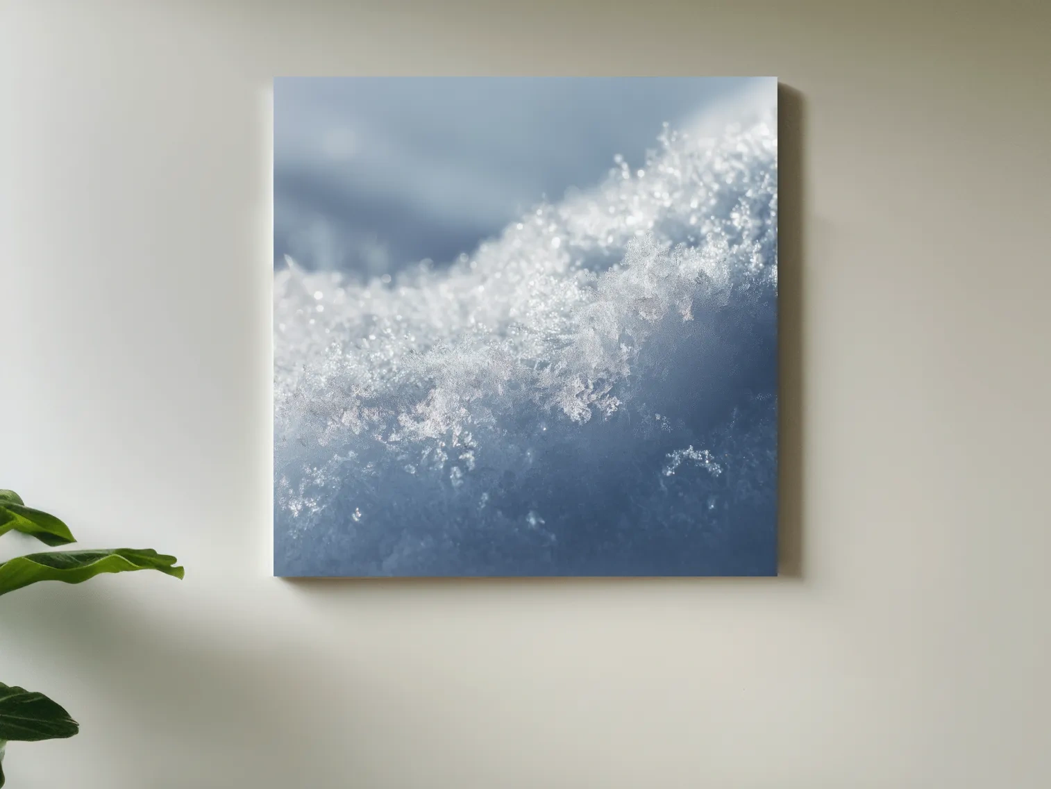 Sparkling Snowflake Ice Crystal Macro - Minimalist Winter Nature Wall Art