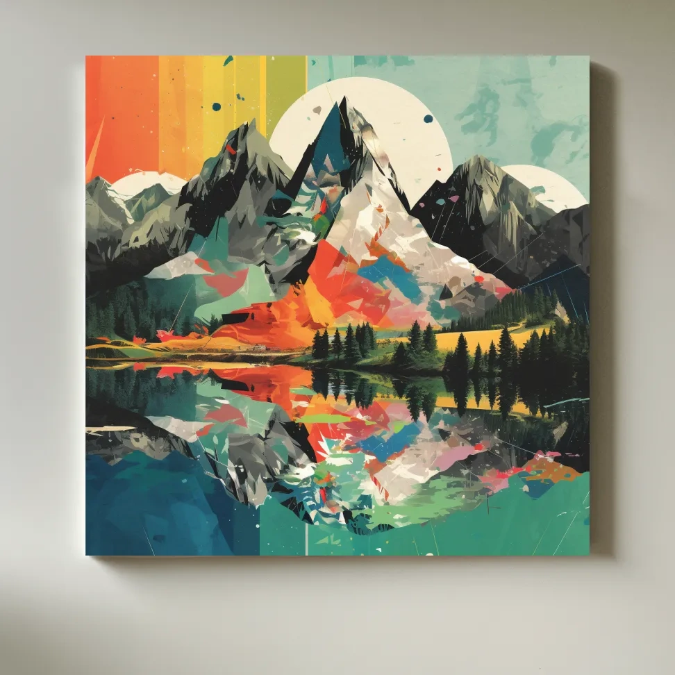 Abstract minimal art of mountain scenery