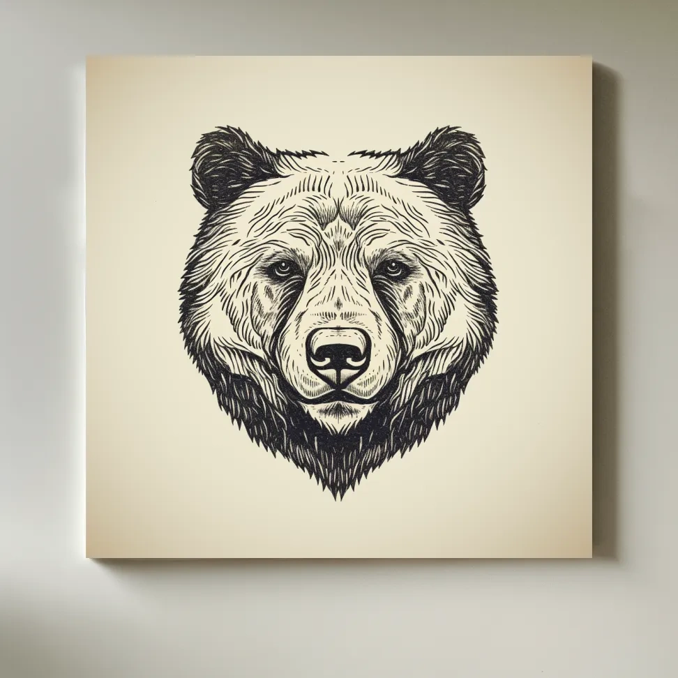 Simple minimal illustration of a bear head