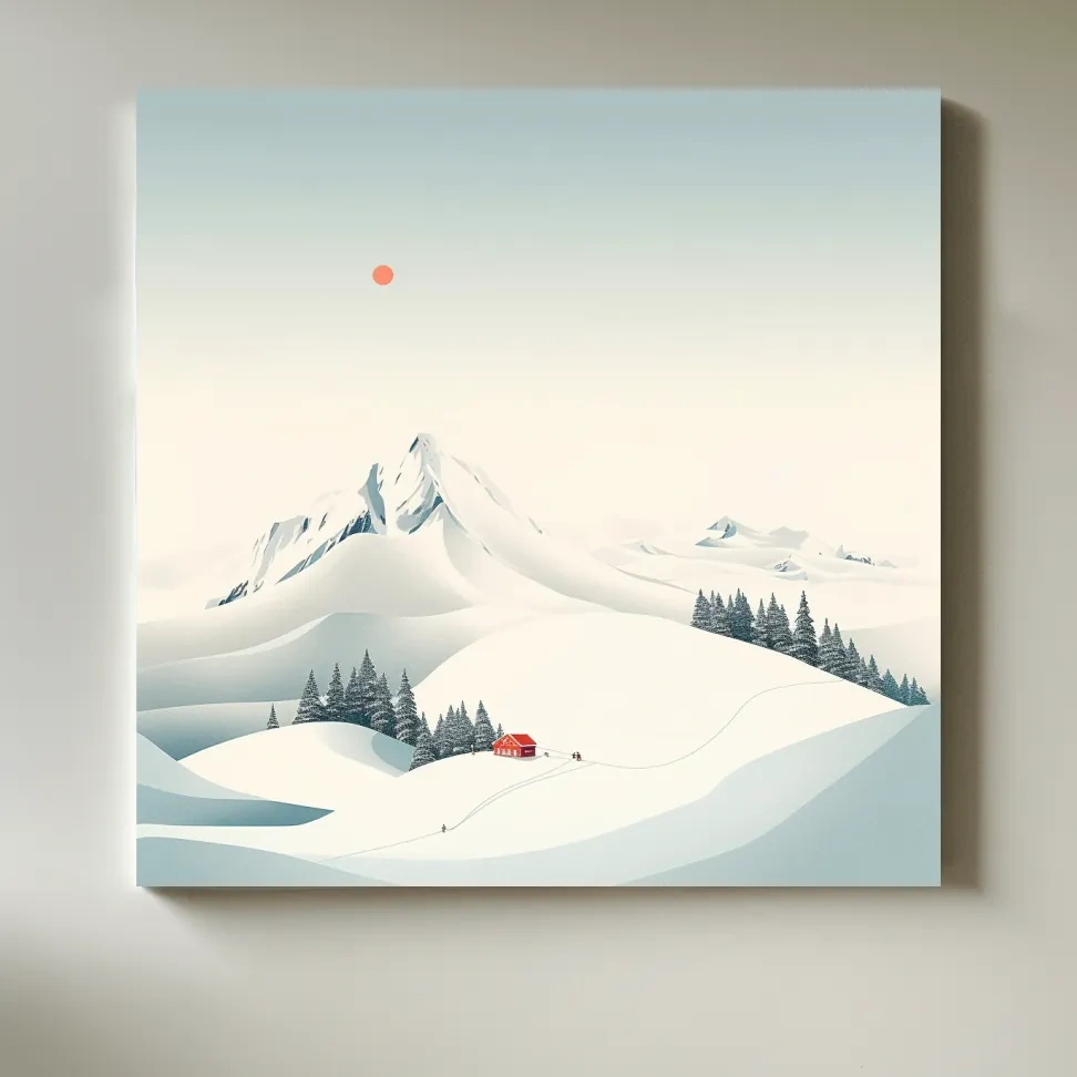 Minimalist art, a tiny ski resort