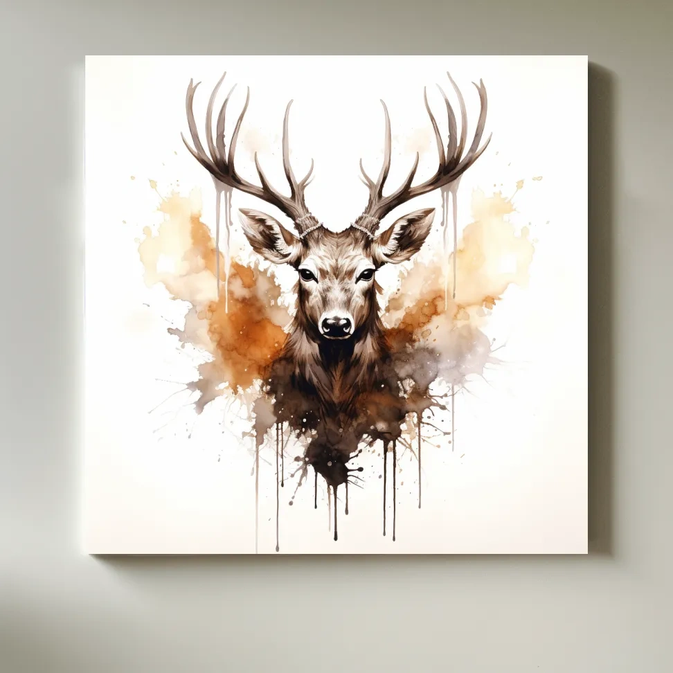Rorschach art inkblot painting of a deers head