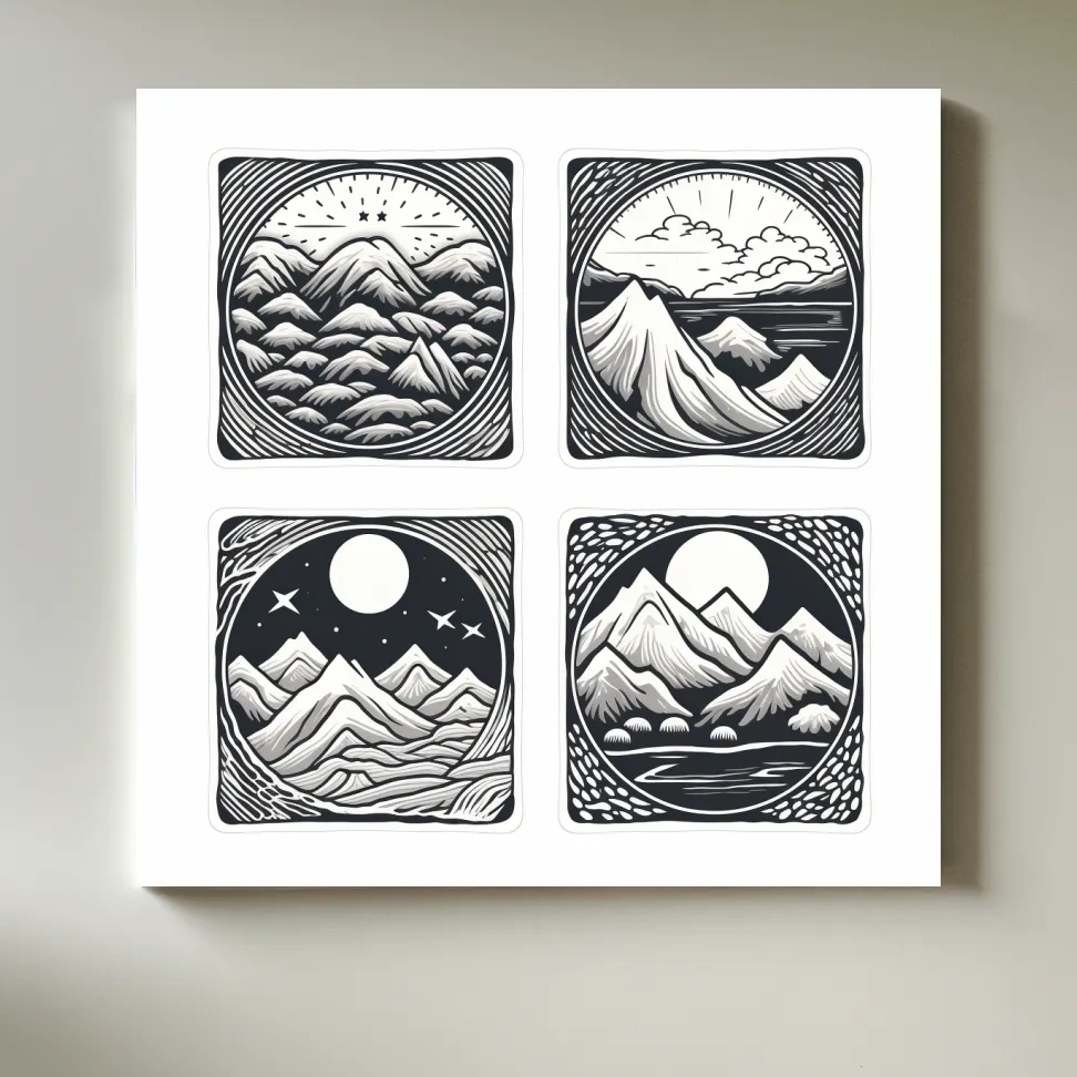 Alpine mountain vector illustration artwork