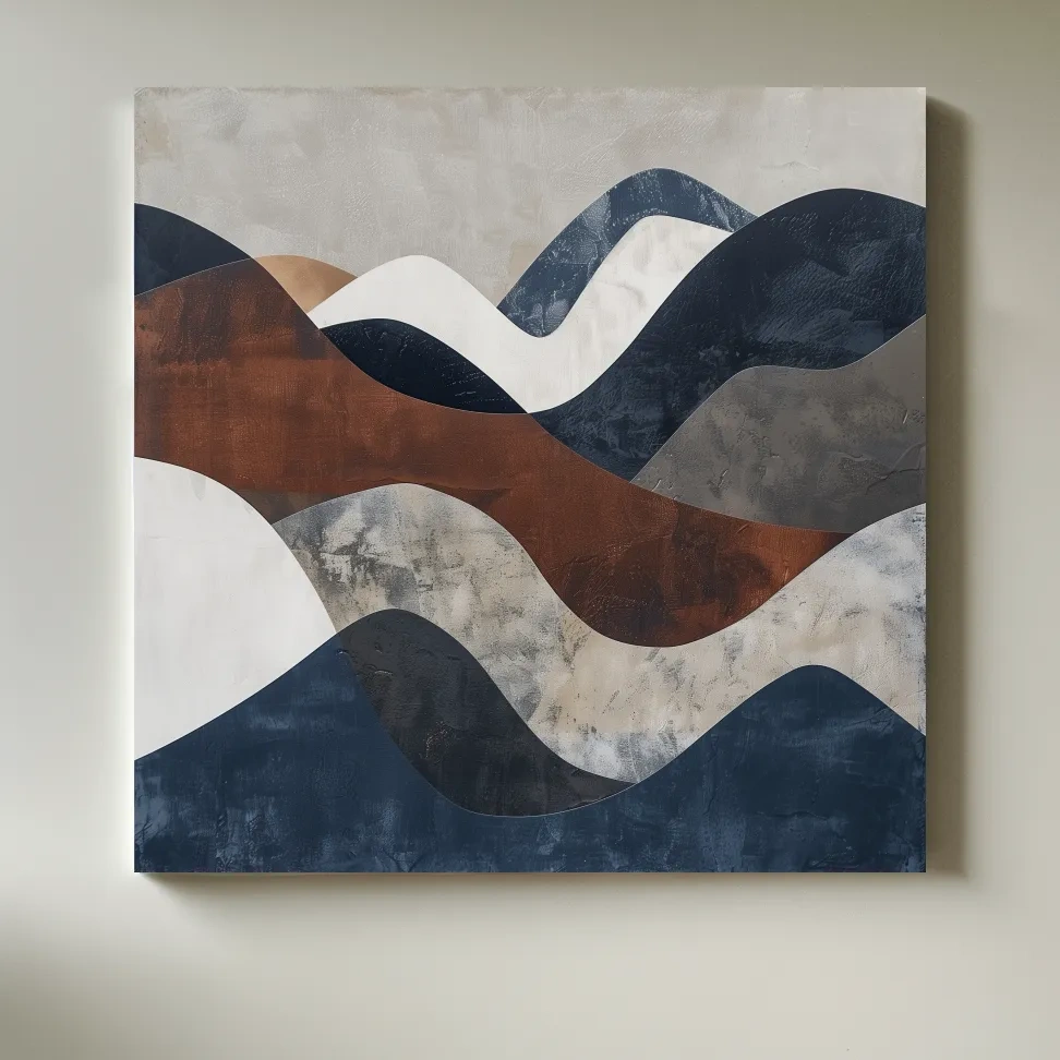 Modern abstract art, rolling mountain patterns wall art painting