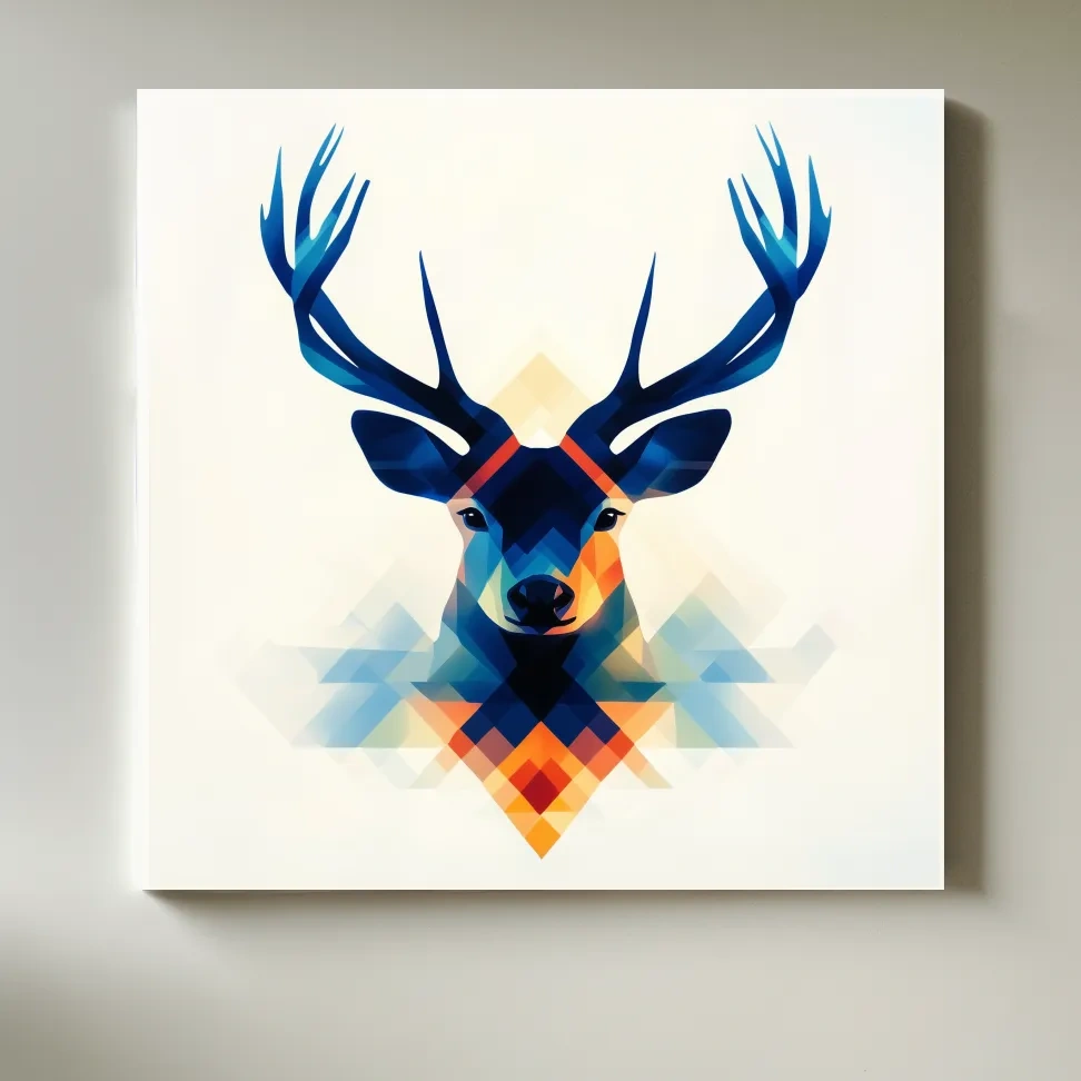 Colorful deer head illustration print wall art